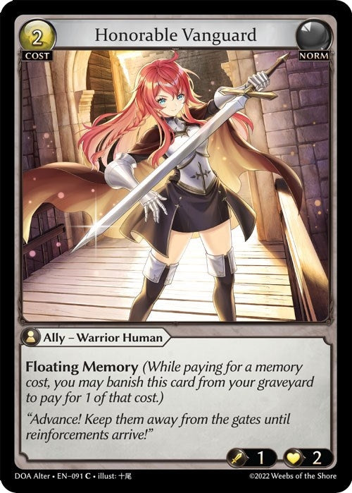 Image for Honorable Vanguard (091) (Dawn of Ashes Alter Edition) - Grand Archive TCG