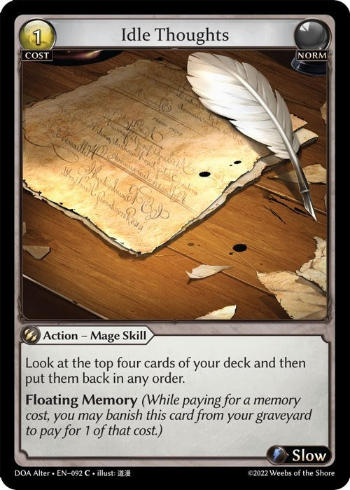 Image for Idle Thoughts (092) (Dawn of Ashes Alter Edition) - Grand Archive TCG
