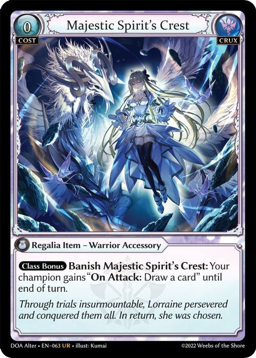 Image for Majestic Spirit's Crest (063) (Dawn of Ashes Alter Edition) - Grand Archive TCG