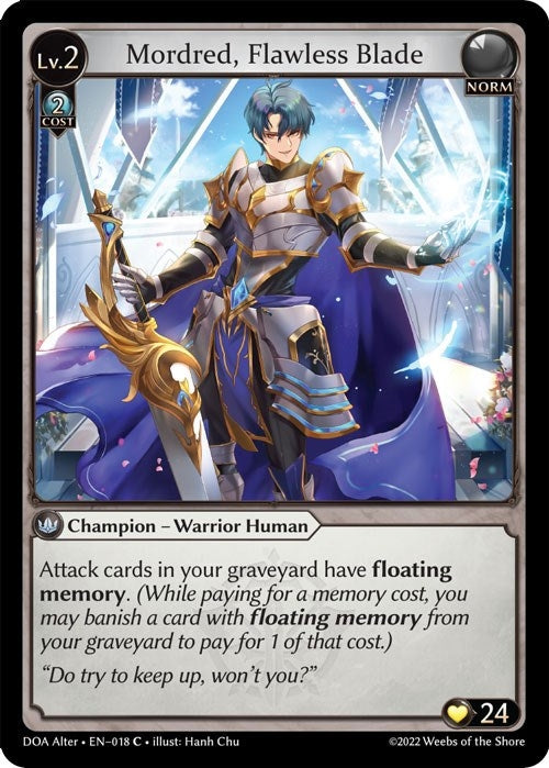 Image for Mordred, Flawless Blade (018) (Dawn of Ashes Alter Edition) - Grand Archive TCG