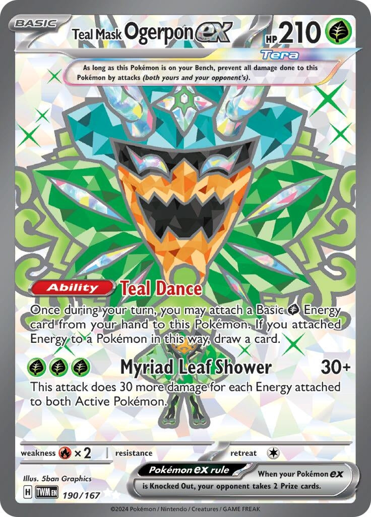 Image for Teal Mask Ogerpon ex (190/167) (SV06: Twilight Masquerade) - Pokemon