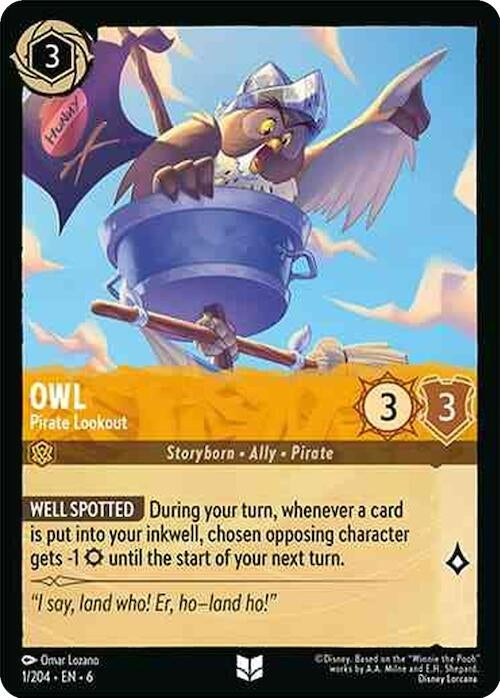 Image for Owl - Pirate Lookout (1/204) (Azurite Sea) - Disney Lorcana