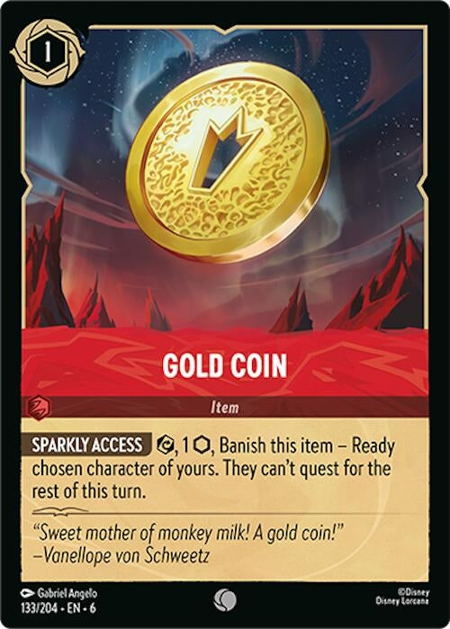 Image for Gold Coin (133/204) (Azurite Sea) - Disney Lorcana