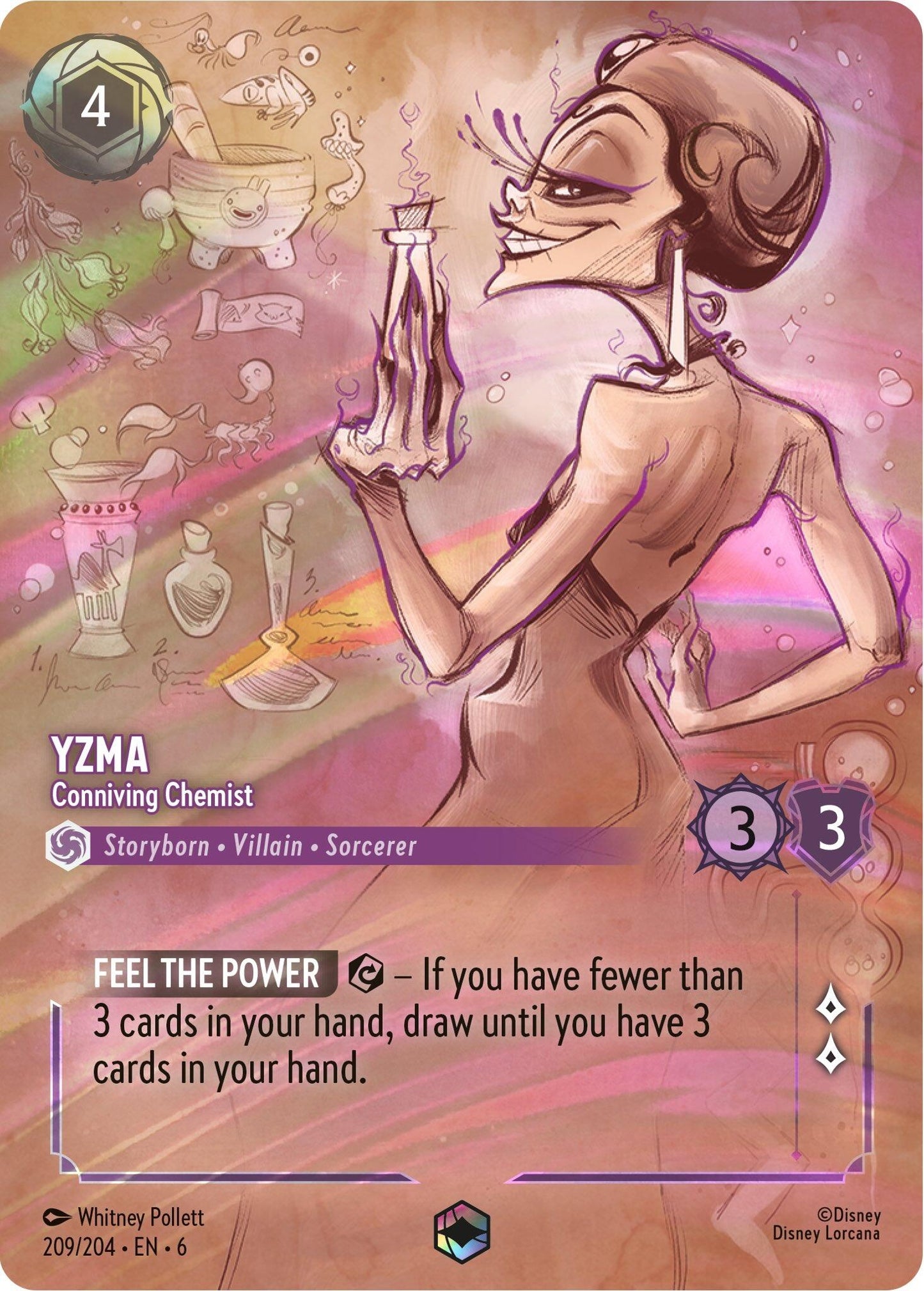 Image for Yzma - Conniving Chemist (Enchanted) (209/204) (Azurite Sea) - Disney Lorcana