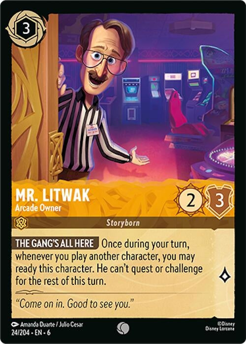 Image for Mr. Litwak - Arcade Owner (24/204) (Azurite Sea) - Disney Lorcana