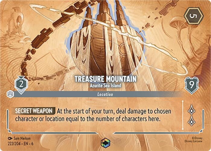 Image for Treasure Mountain - Azurite Sea Island (Enchanted) (222/204) (Azurite Sea) - Disney Lorcana