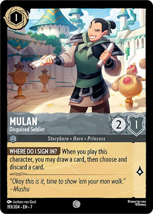 Image for Mulan - Disguised Soldier (193/204) (Archazia's Island) (7) - Disney Lorcana