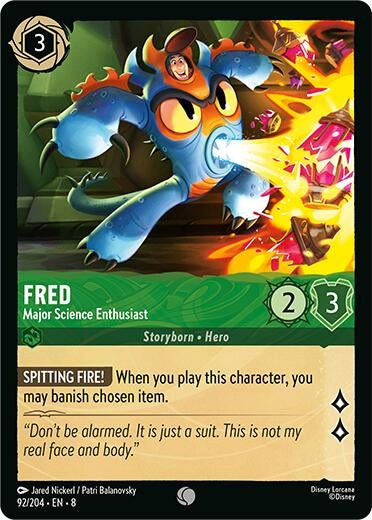 Image for Fred - Major Science Enthusiast (92/204) (Reign of Jafar) - Disney Lorcana