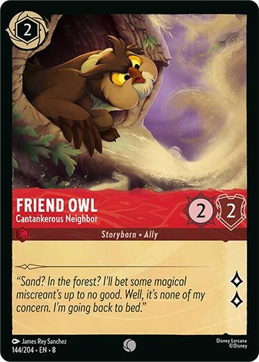 Image for Friend Owl - Cantankerous Neighbor (144/204) (Reign of Jafar) - Disney Lorcana