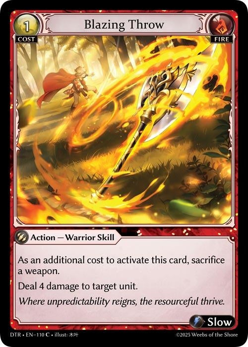 Image for Blazing Throw (110) (Distorted Reflections) - Grand Archive TCG