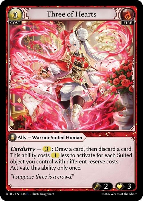 Image for Three of Hearts (138) (Distorted Reflections) - Grand Archive TCG