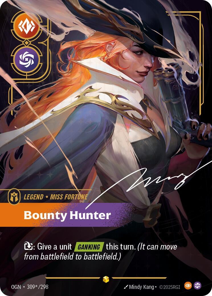 Image for Miss Fortune - Bounty Hunter (Signature) (309*/298) (Origins) - Riftbound: League of Legends Trading Card Game