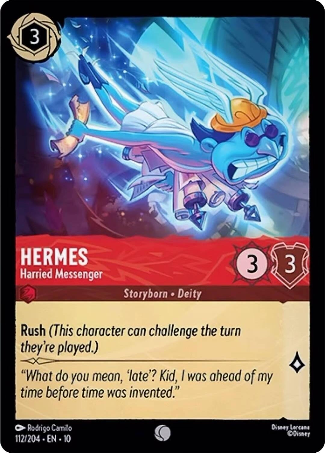 Image for Hermes - Harried Messenger (112/204) (Whispers in the Well) - Disney Lorcana