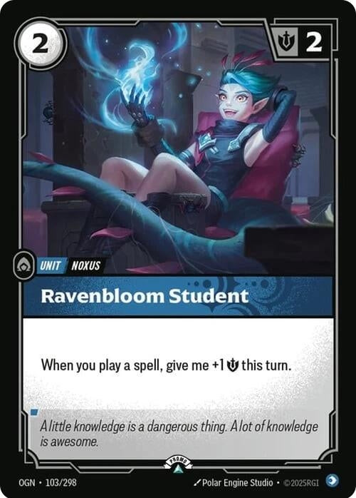 Image for Ravenbloom Student (103/298) (Riftbound Organized Play Promotional Cards) - Riftbound: League of Legends Trading Card Game