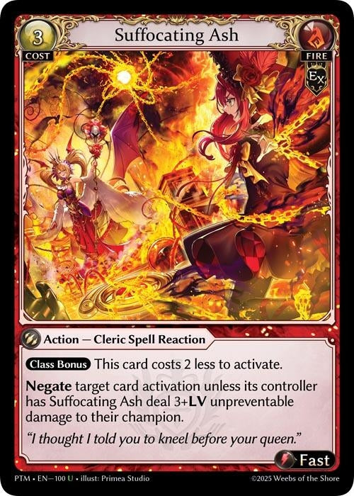 Image for Suffocating Ash (Curio Foil) (100) (Phantom Monarchs) - Grand Archive TCG