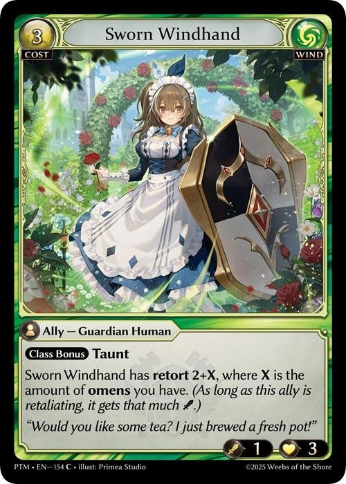 Image for Sworn Windhand (Curio Foil) (154) (Phantom Monarchs) - Grand Archive TCG