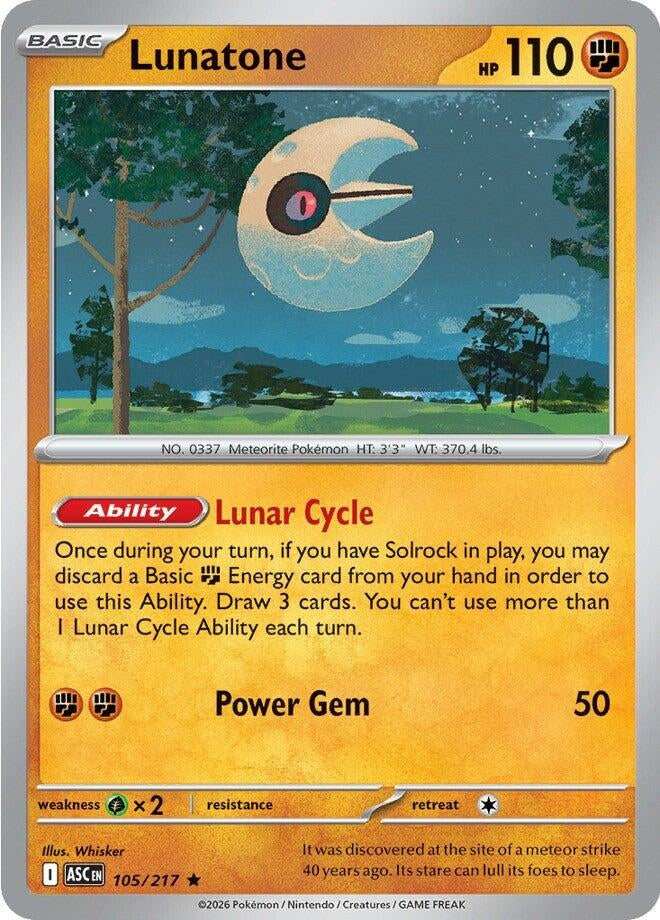 Image for Lunatone (105/217) (ME: Ascended Heroes) (ASC) - Pokemon