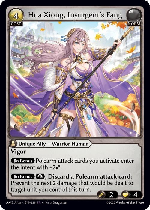 Image for Hua Xiong, Insurgent's Fang (238) (Mortal Ambition Alter Edition) - Grand Archive TCG