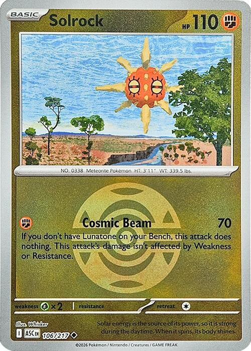Image for Solrock (Dusk Ball) (106/217) (ME: Ascended Heroes) (ASC) - Pokemon