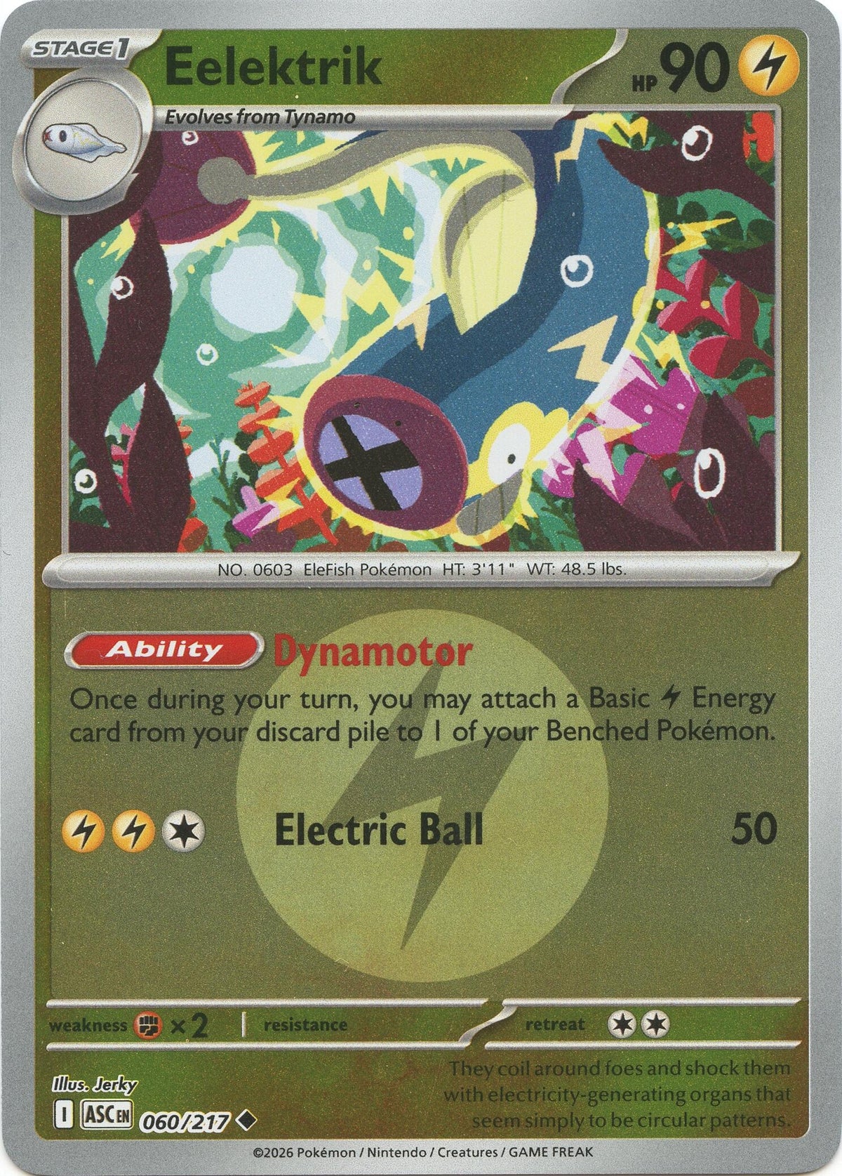 Image for Eelektrik (Energy Symbol Pattern) (060/217) (ME: Ascended Heroes) (ASC) - Pokemon