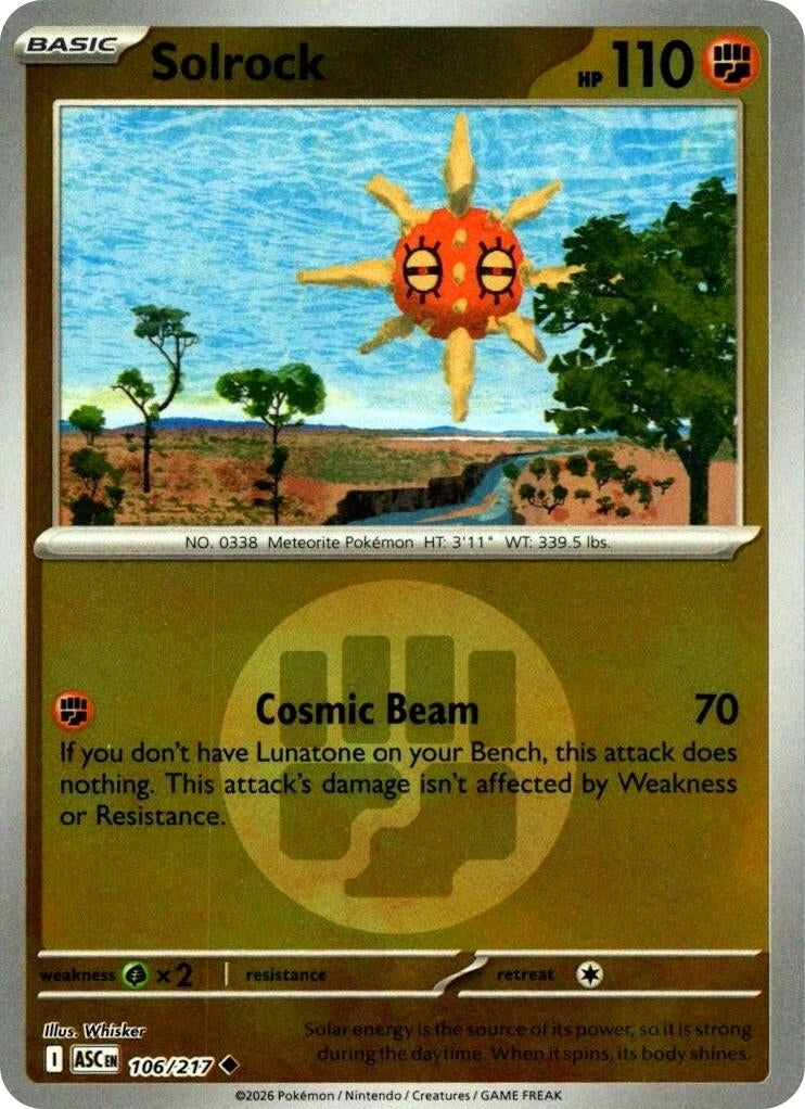 Image for Solrock (Energy Symbol Pattern) (106/217) (ME: Ascended Heroes) (ASC) - Pokemon