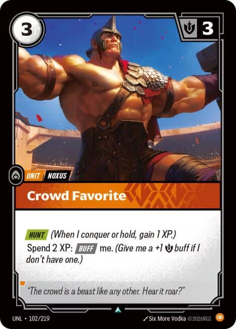 Image for Crowd Favorite (102/219) (Unleashed) - Riftbound: League of Legends Trading Card Game