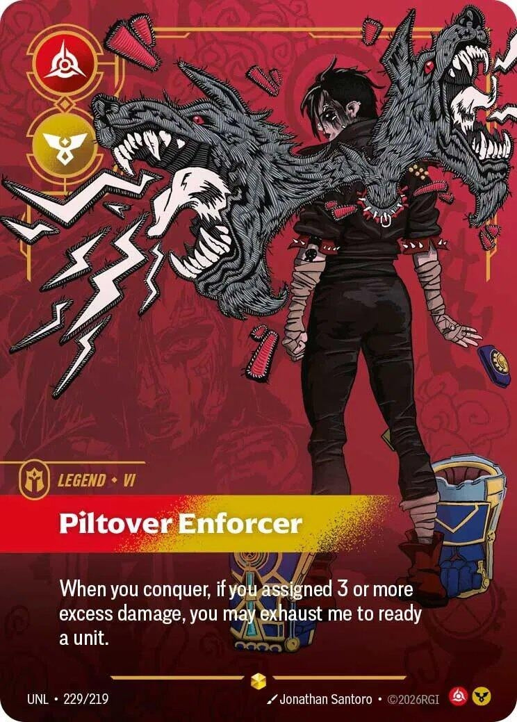 Image for Vi - Piltover Enforcer (Overnumbered) (229/219) (Unleashed) - Riftbound: League of Legends Trading Card Game