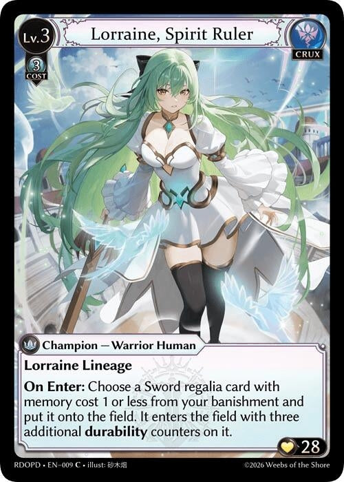 Image for Lorraine, Spirit Ruler (Extended Art) (009) (Radiant Origins: Pantheon) - Grand Archive TCG