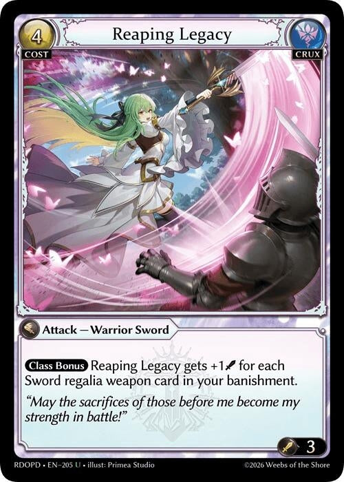 Image for Reaping Legacy (205) (Radiant Origins: Pantheon) - Grand Archive TCG