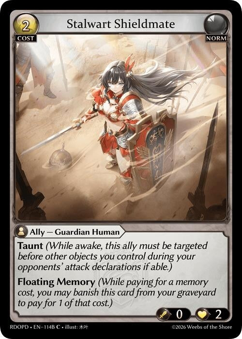 Image for Stalwart Shieldmate (114B) (114B) (Radiant Origins: Pantheon) - Grand Archive TCG