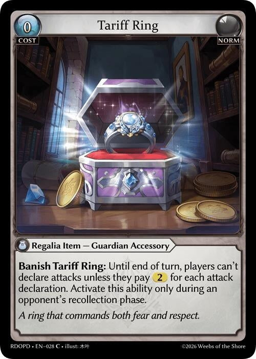 Image for Tariff Ring (028) (Radiant Origins: Pantheon) - Grand Archive TCG