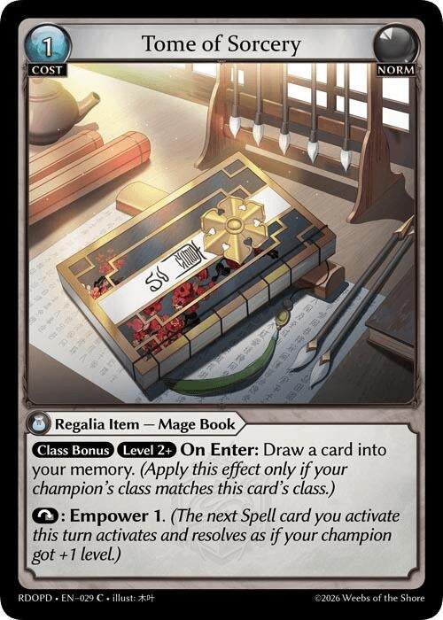 Image for Tome of Sorcery (029) (Radiant Origins: Pantheon) - Grand Archive TCG