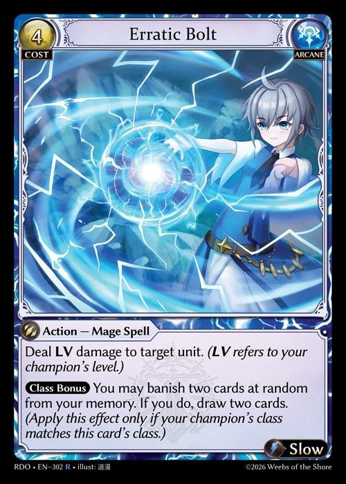 Image for Erratic Bolt (302) (Radiant Origins) - Grand Archive TCG