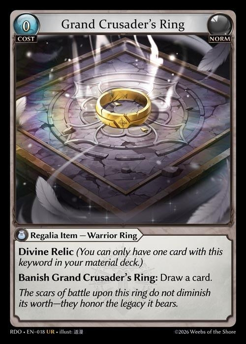 Image for Grand Crusader's Ring (018) (Radiant Origins) - Grand Archive TCG