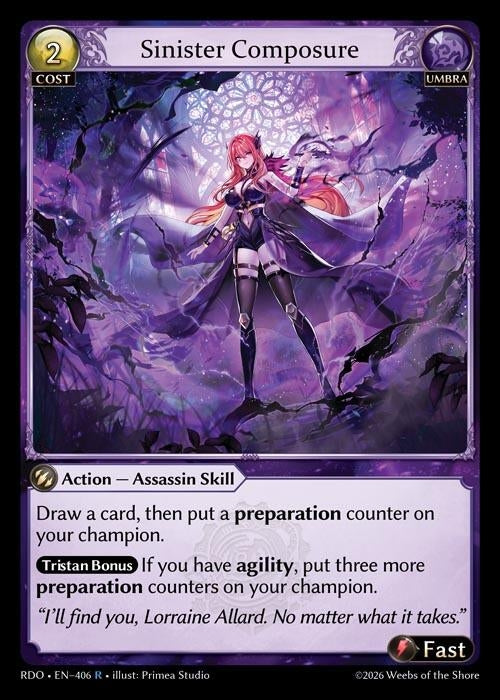 Image for Sinister Composure (406) (Radiant Origins) - Grand Archive TCG