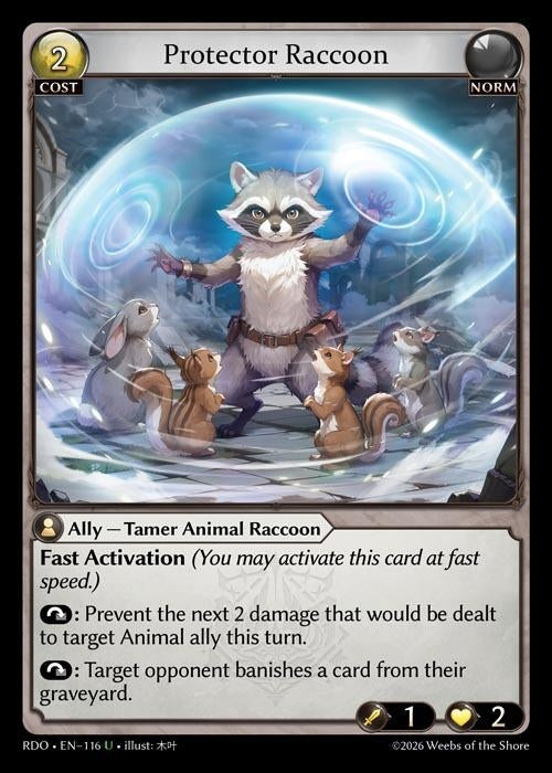 Image for Protector Raccoon (Curio Foil) (116) (Radiant Origins) - Grand Archive TCG