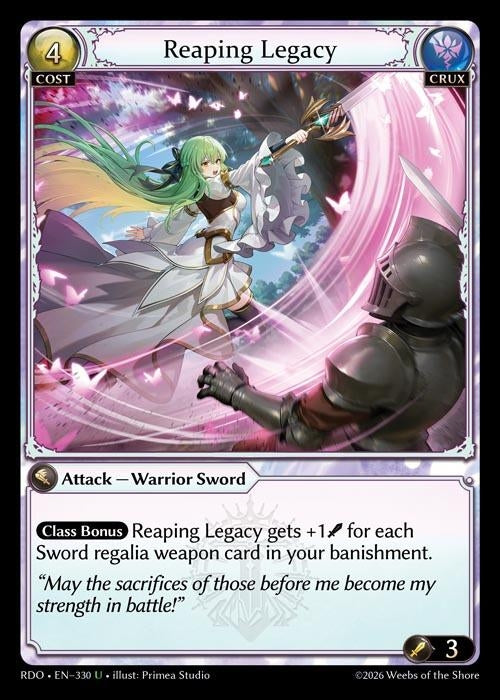 Image for Reaping Legacy (Curio Foil) (330) (Radiant Origins) - Grand Archive TCG