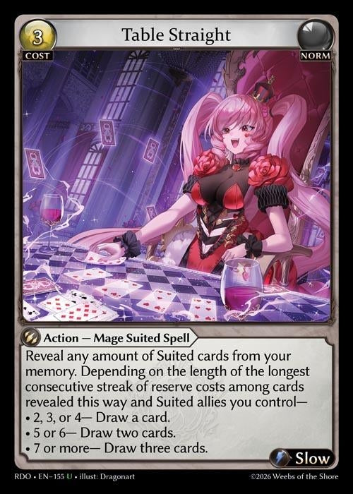Image for Table Straight (Curio Foil) (155) (Radiant Origins) - Grand Archive TCG