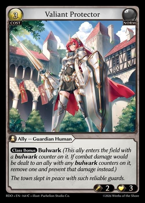 Image for Valiant Protector (Curio Foil) (164) (Radiant Origins) - Grand Archive TCG