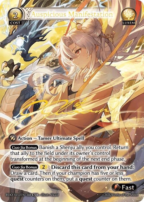 Image for Auspicious Manifestation (CSR) (348) (Radiant Origins) - Grand Archive TCG