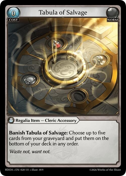 Image for Tabula of Salvage (020) (Radiant Origins) - Grand Archive TCG