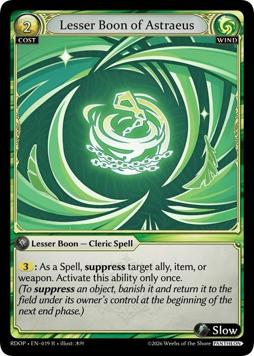 Image for Lesser Boon of Astraeus (019) (Radiant Origins: Pantheon) - Grand Archive TCG