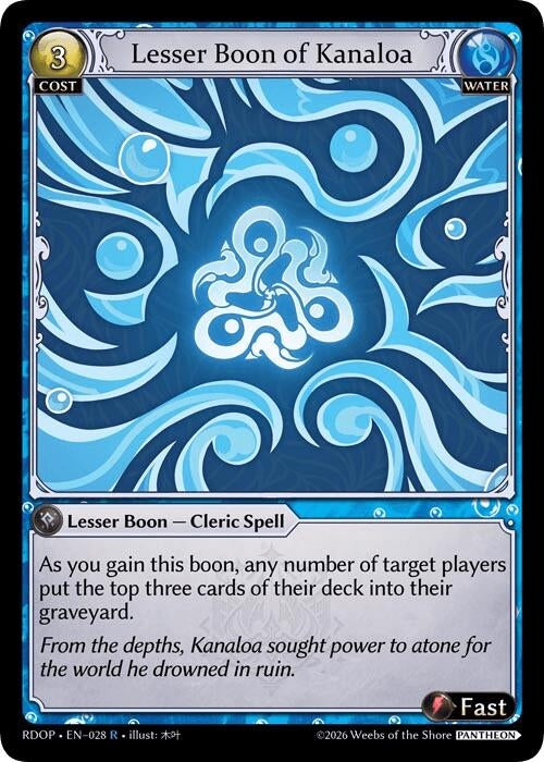 Image for Lesser Boon of Kanaloa (028) (Radiant Origins: Pantheon) - Grand Archive TCG