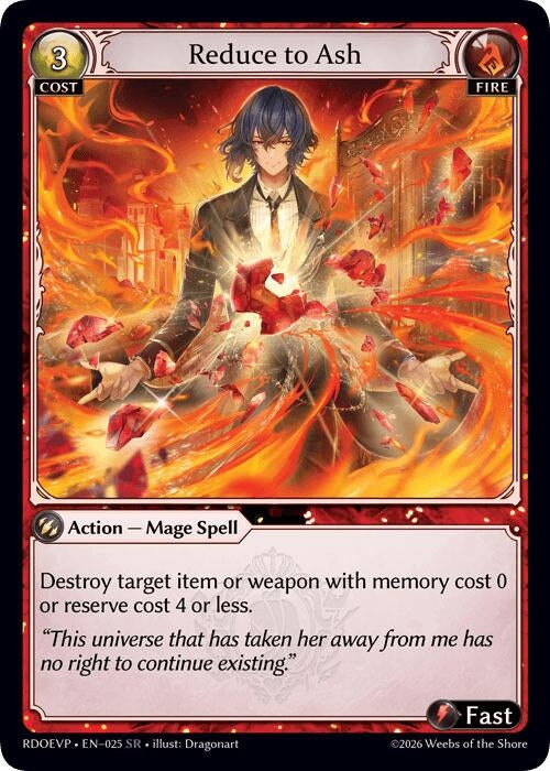 Image for Reduce to Ash (025) (Radiant Origins Event Pack) - Grand Archive TCG