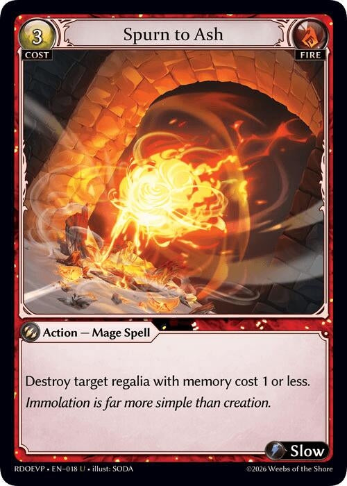 Image for Spurn to Ash (018) (Radiant Origins Event Pack) - Grand Archive TCG