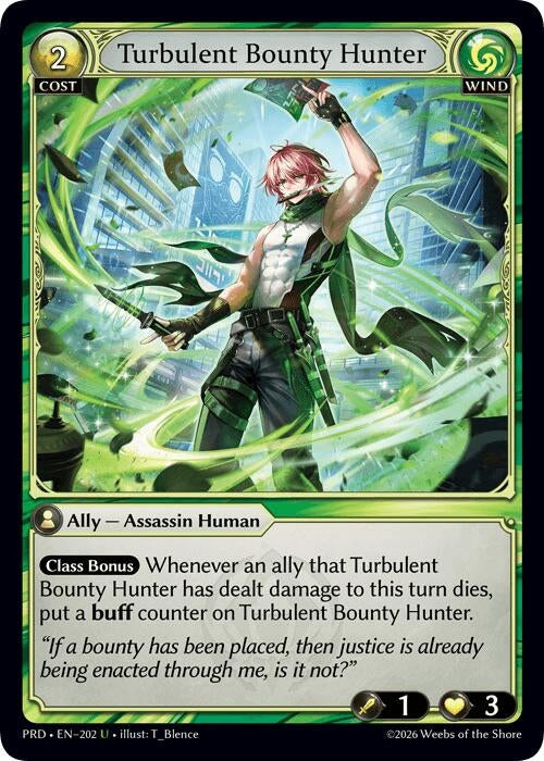 Image for Turbulent Bounty Hunter (202) (.asphodel/paradise) (PRD) - Grand Archive TCG