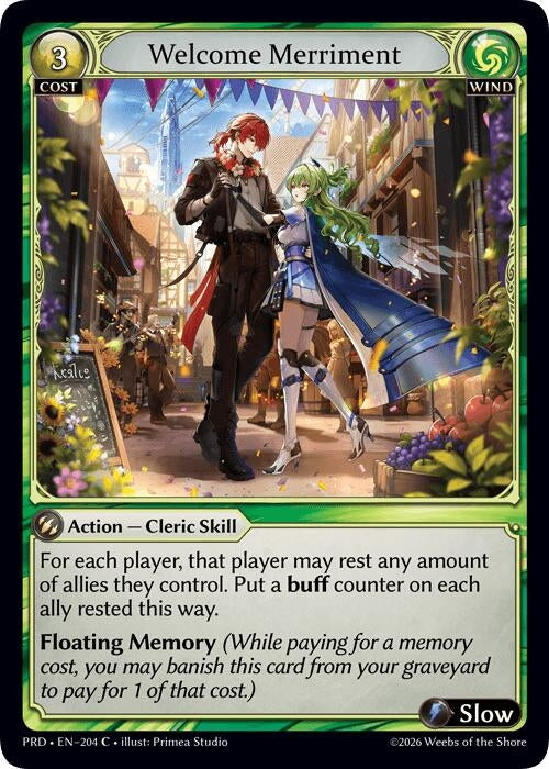 Image for Welcome Merriment (204) (.asphodel/paradise) (PRD) - Grand Archive TCG