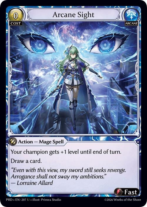Image for Arcane Sight (Interference Curio Foil) (207) (.asphodel/paradise) (PRD) - Grand Archive TCG