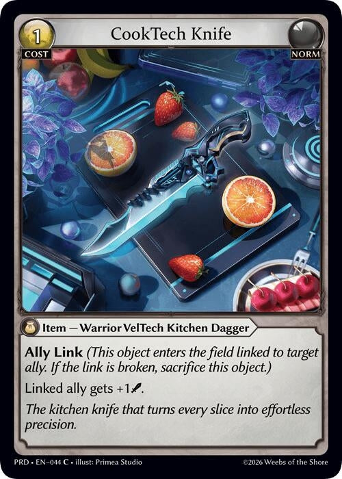 Image for CookTech Knife (Interference Curio Foil) (044) (.asphodel/paradise) (PRD) - Grand Archive TCG