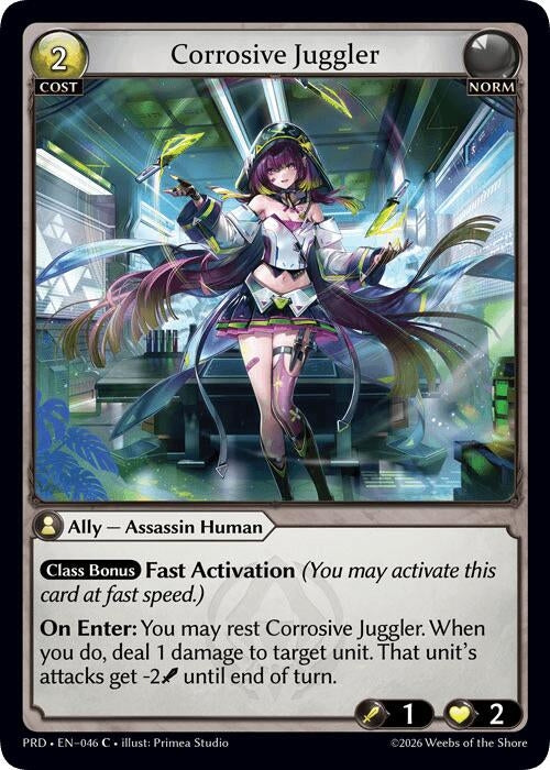 Image for Corrosive Juggler (Interference Curio Foil) (046) (.asphodel/paradise) (PRD) - Grand Archive TCG